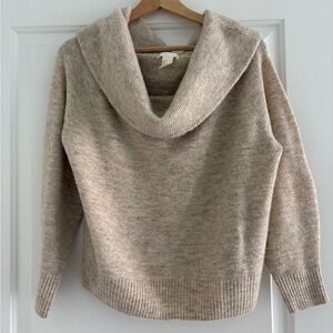 H&M Beige Cowl Neck Sweater